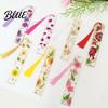 High Quality Bookmarks Dried Flower Resin with Tassels Double-Sided Magnetic Page Markers
