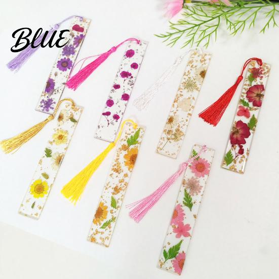 High Quality Bookmarks Dried Flower Resin with Tassels Double-Sided Magnetic Page Markers