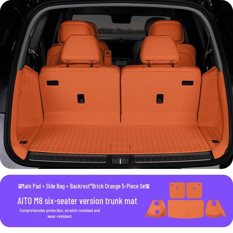 AITO M8 Trunk Mat: 3D Leather Protective Cover with Full Coverage, Tail Box Mat Decoration Accessory.