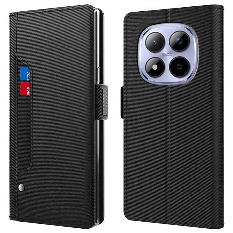 For Xiaomi Poco M8 Pro 5G/Redmi Note 15 Pro+ 5G (Global) Case Stand PU Leather Phone Cover Card Holder Mirror