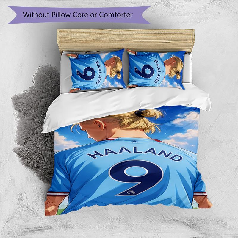 3pcs Haaland Pattern Bedding Set Duvet Cover Set Includes Duvet Cover &pillowcases,perfect All Season Bedroom Decoration&gift