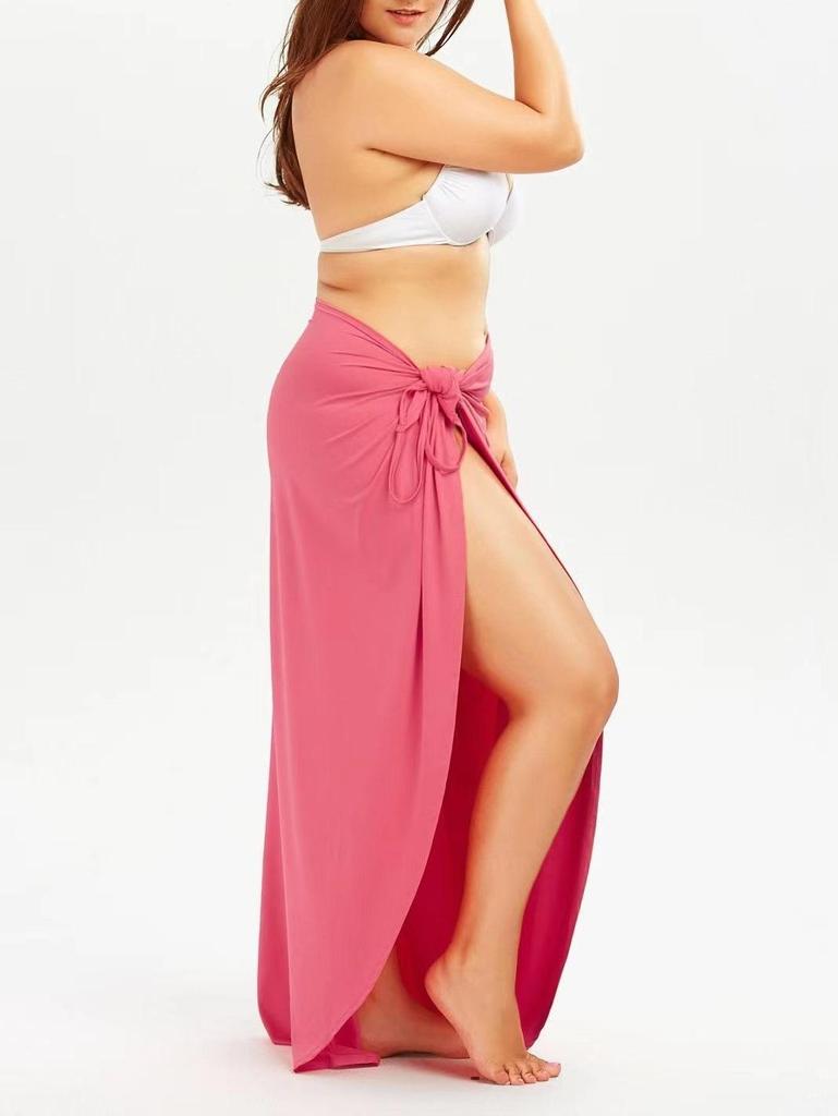 2023 Summer Solid Color Spaghetti Strap One-Piece Beach Dress - Seaside Vacation Style
