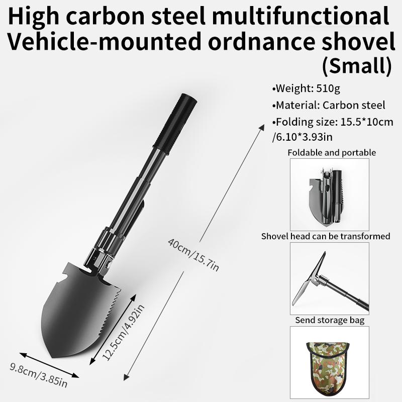 Multifunctional Garden Shovel, 3-in-1 Folding Military Shovel for Camping, Fishing, Survival