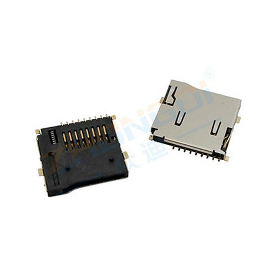 TF-002-P Spring-loaded 9P MicroSD (TF) Card Socket