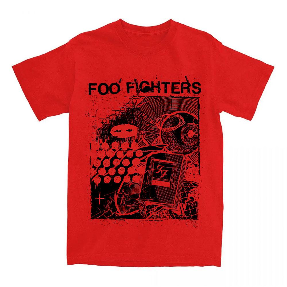 Your Favorite Toy Tee Foooo Fighters Rock Band Design T-shirt Summer Short Sleeve Loose Mens Tshirts  Casual Unisex Streetwear