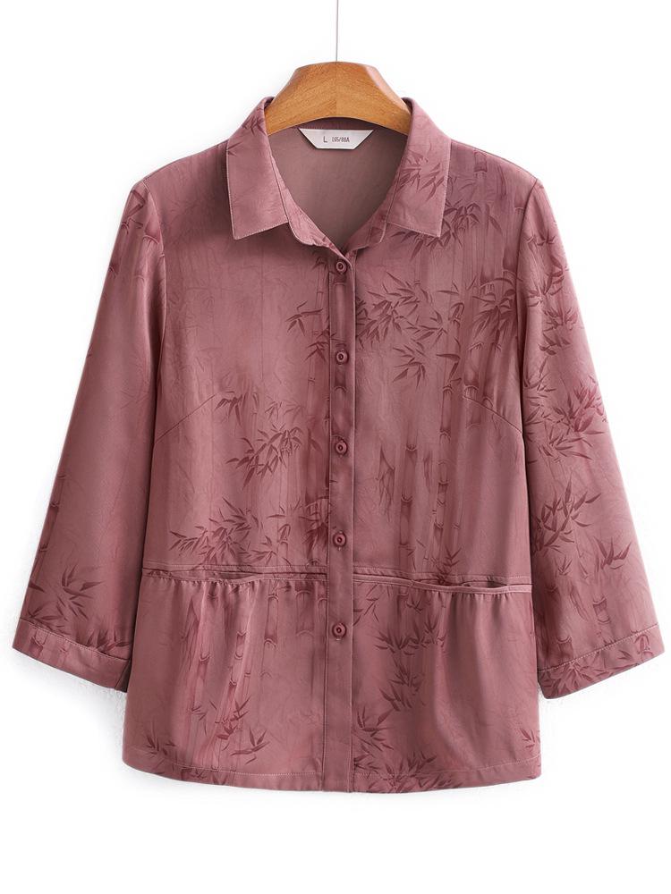 Jedwabna Bluzka Wiosenno-Jesienna 2025 dla Kobiet w Średnim i Starszym Wieku