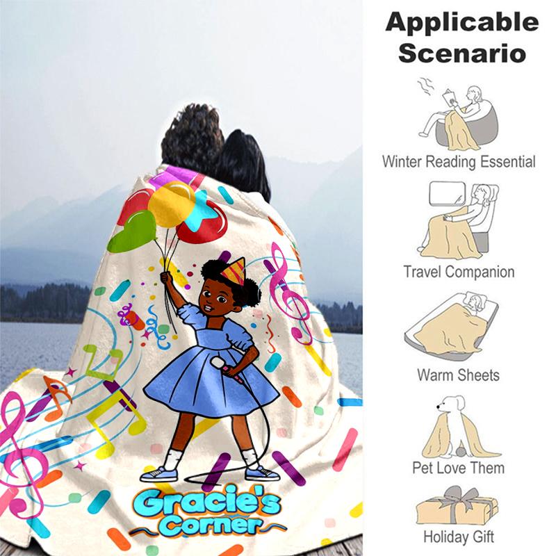 1pc Blanket Gracie's Corner Print Design, Lightweight Blanket for Sofa, Bed- Soft &Warm, Gift for All Seasons like Christmas, Halloween