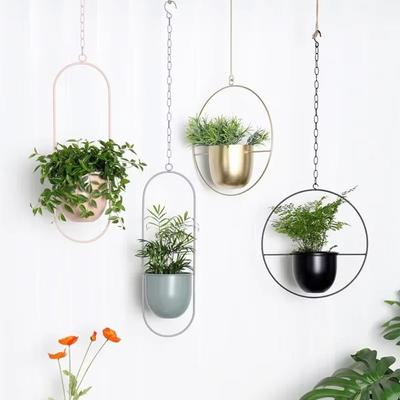 Iron Plant Hanging Basket with Hook Hanging Flower Pot Modern Plant Pot  Home Decoration