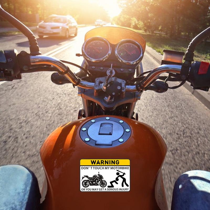 Lustige Motorradaufkleber aus PVC, lustige Diebstahlschutzaufkleber für Motorräder, Ornamente zum Schutz des Gemeinschaftsparkplatzes