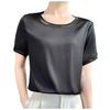 Peach Women Shirt 2026 Summer New Silk Satin Short Sleeve T Shirt Women'S Mesh Solid Color Vest Temperament V Neck Apparel Shirt