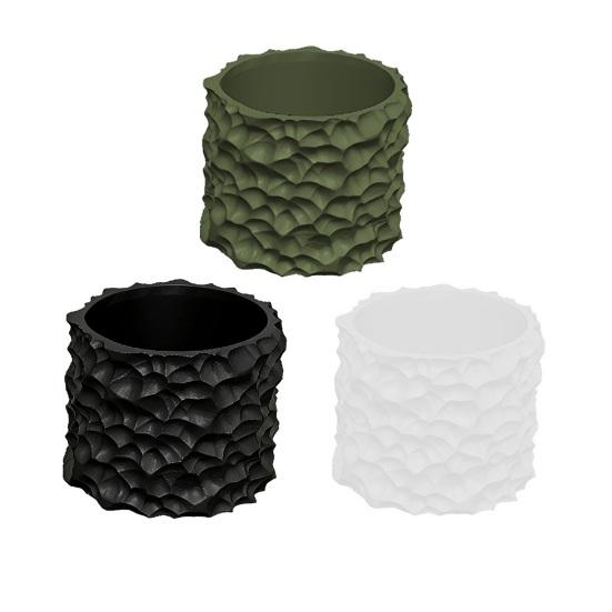 Vaso per Piante con Motivo ad Onda Stampato 3D, Fioriera Bianca Opaca per Succulente, Stampaggio Integrato Liscio Vaso Decorativo per Casa Scrivania Libreria Living