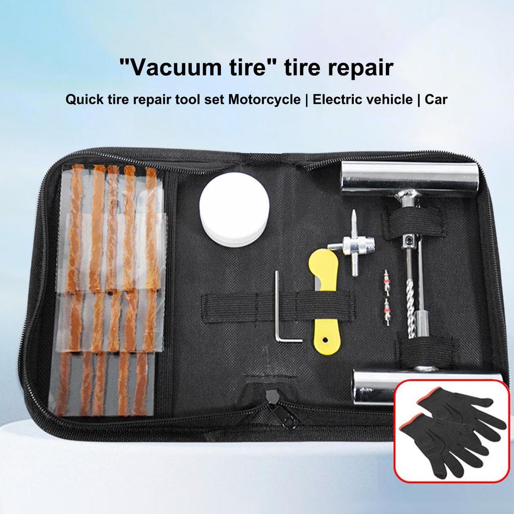 Tire Patch Kit, Tire Repair Kit with Plugs - Heavy Duty Tire Patch Kit