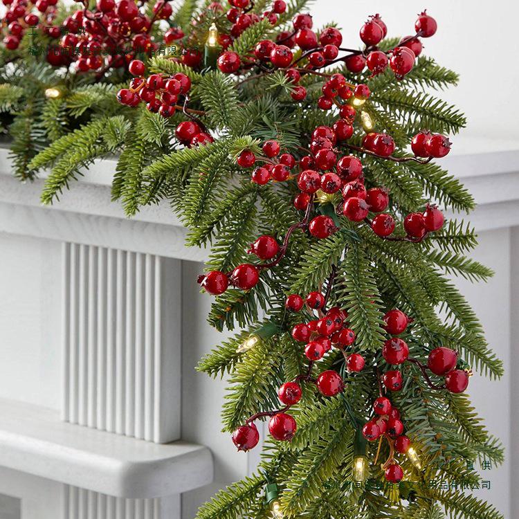 Rattan Christmas Wreath & Tree Set: 50/60/80CM Door Hanging & 2.7M Garland, Perfect for Holiday Window Décor