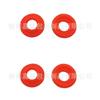 Silicone Gasket Seals 4-Pack - Red Half-Cover Pads for Kitchen Sink Faucet Plumbing