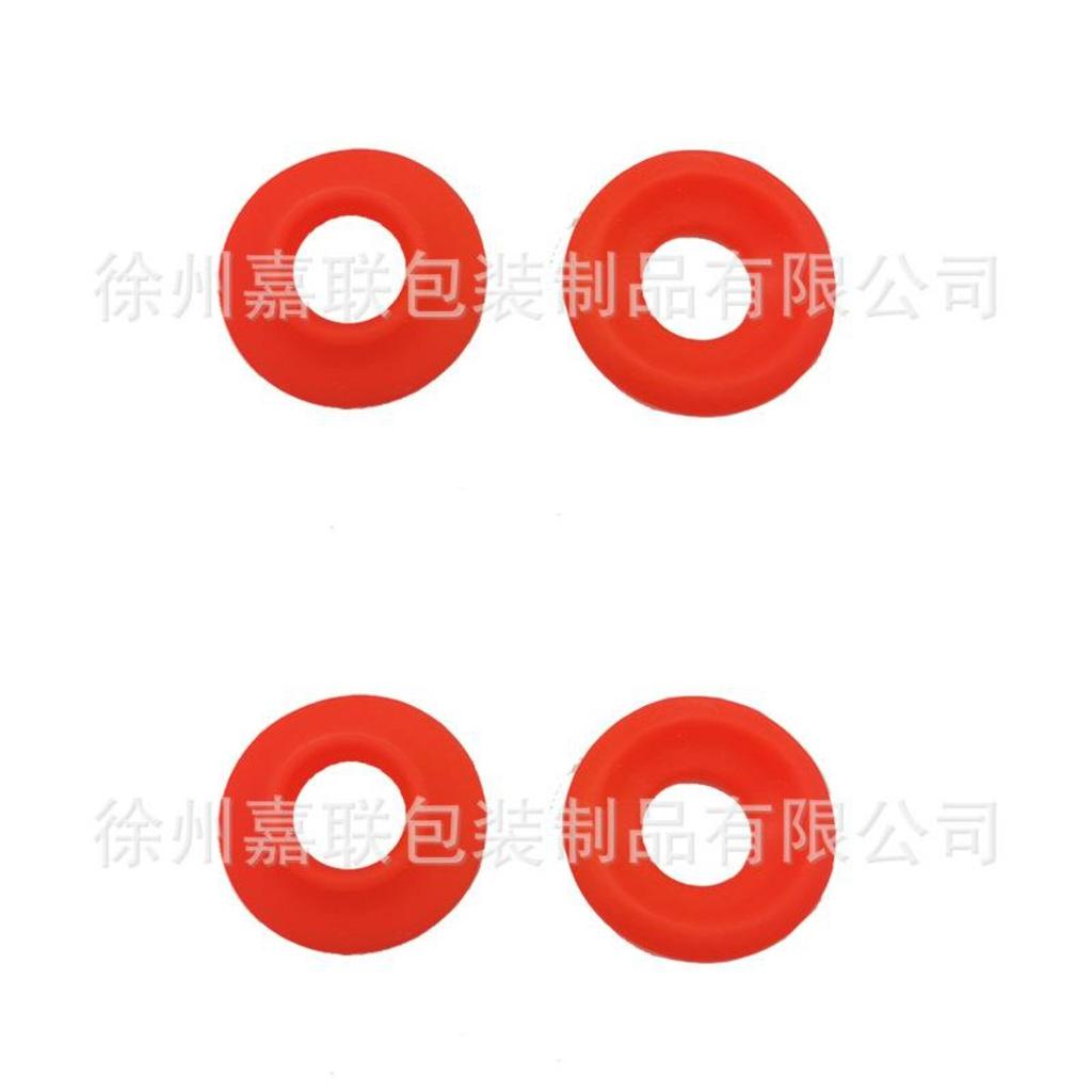 Silicone Gasket Seals 4-Pack - Red Half-Cover Pads for Kitchen Sink Faucet Plumbing