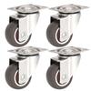 4Pcs TPR Mute 360 Degree Rotating Universal Casters Wheels Replacement for Home Chair Furniture