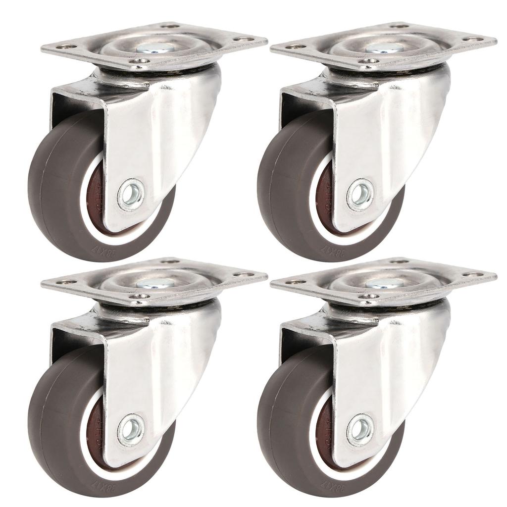 4Pcs TPR Mute 360 Degree Rotating Universal Casters Wheels Replacement for Home Chair Furniture