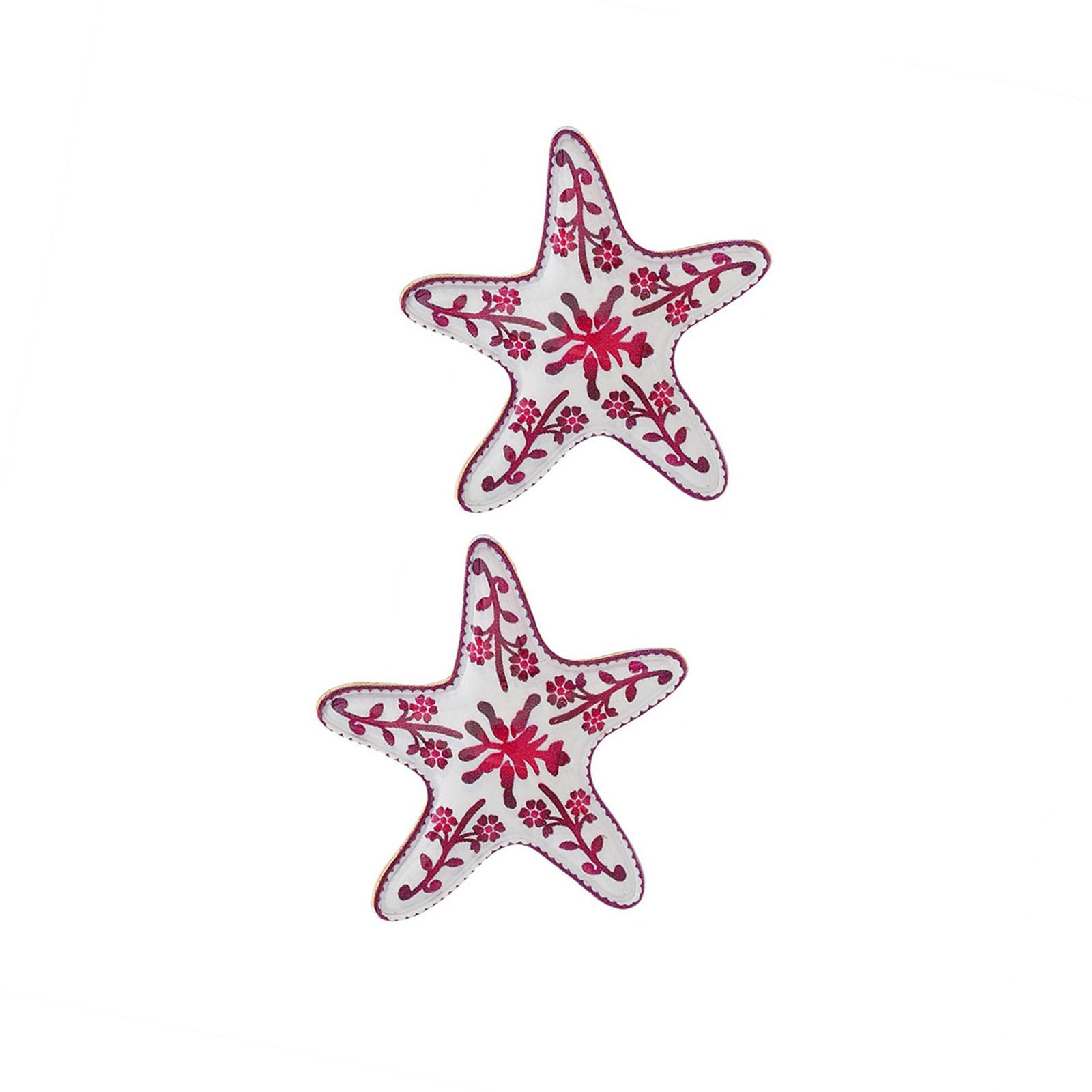 

Elegant Sea Star and Floral Pattern Studs Earrings Comfortable Wear Sturdy Alloy Jewelry Accessory for Daily or Party рожевий червоний колір