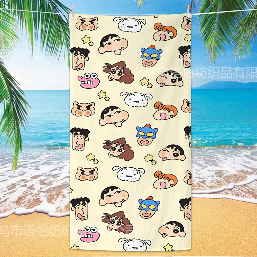 Extra Large Kids Quick Dry Bath Towel Cartoon Character Digital Print Double Sided Flannel Microfiber Beach Towel