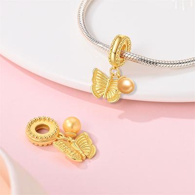 Copper Charm Bead Charms Authentic Butterfly Bead Charms Compatible With Bracelets Jewellery Diy Ladys Gift Accessory