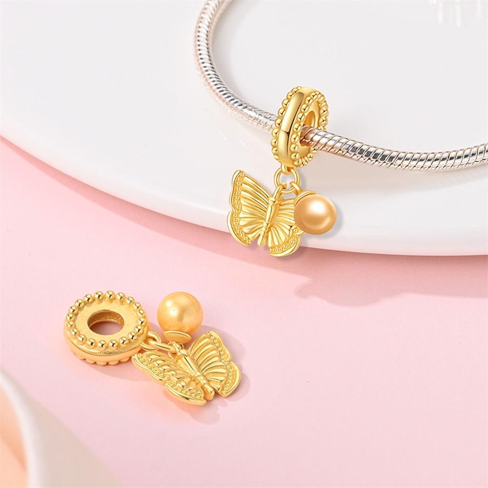 Copper Charms Original Butterfly Beads Fit Bracelet Jewelry Diy Lady'S Gift Accessory