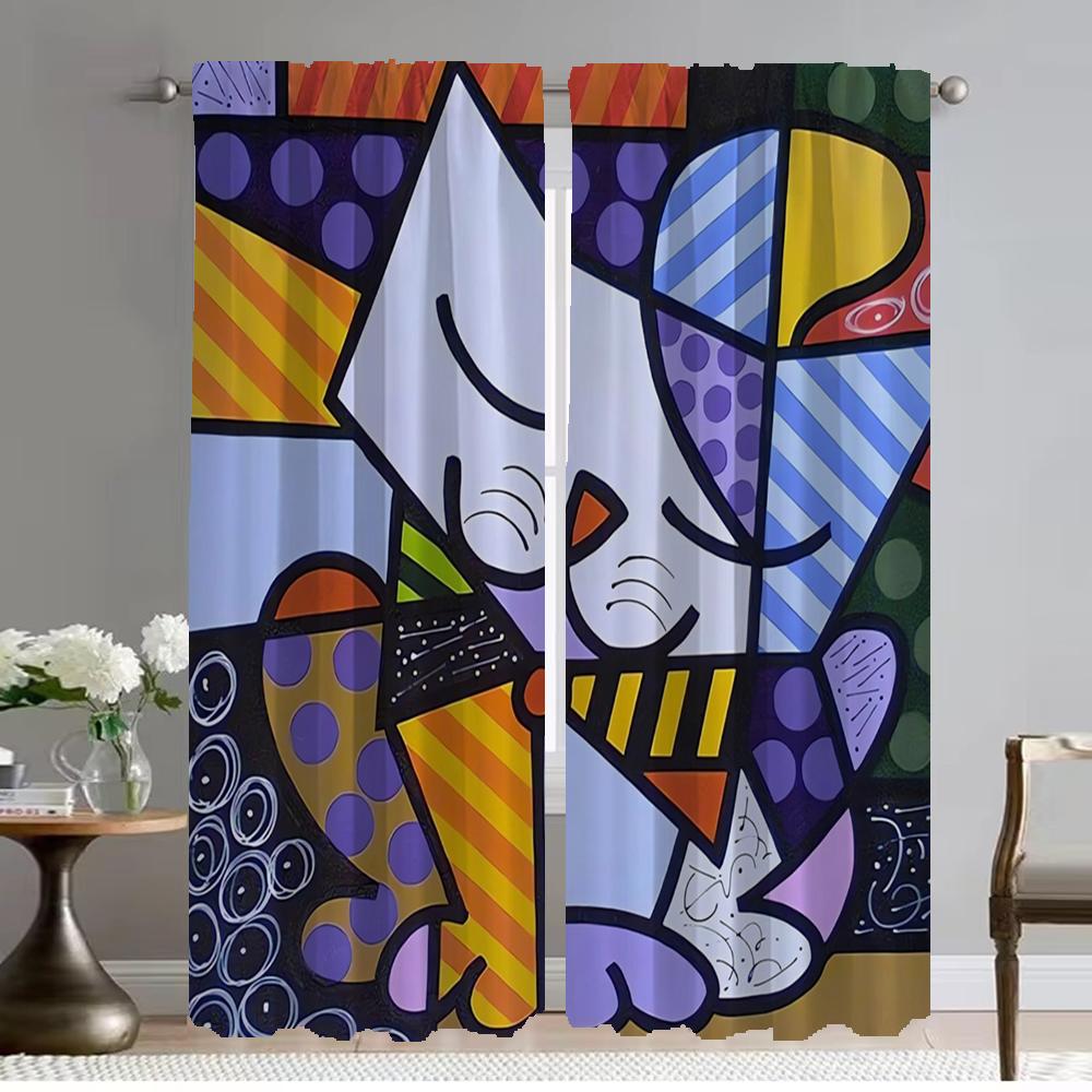 Blackout Curtain for Room 2 Panel Britto Elegant Room Curtains Halloween Decoration Shades Partition Home Interior Curtains