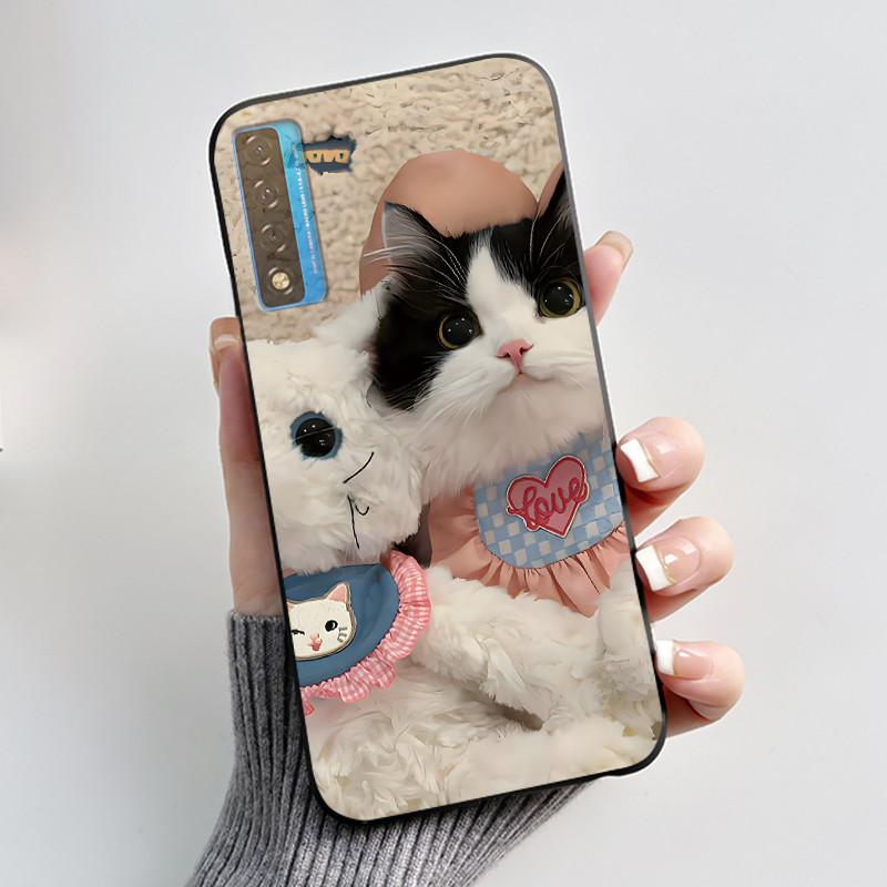 Casing For TCL 20 5G 20L+ 20S 20L Case Aesthetic Cute Cat Astronaut Black Soft Silicone Back Cover For TCL 20 Pro 5G Phone Case