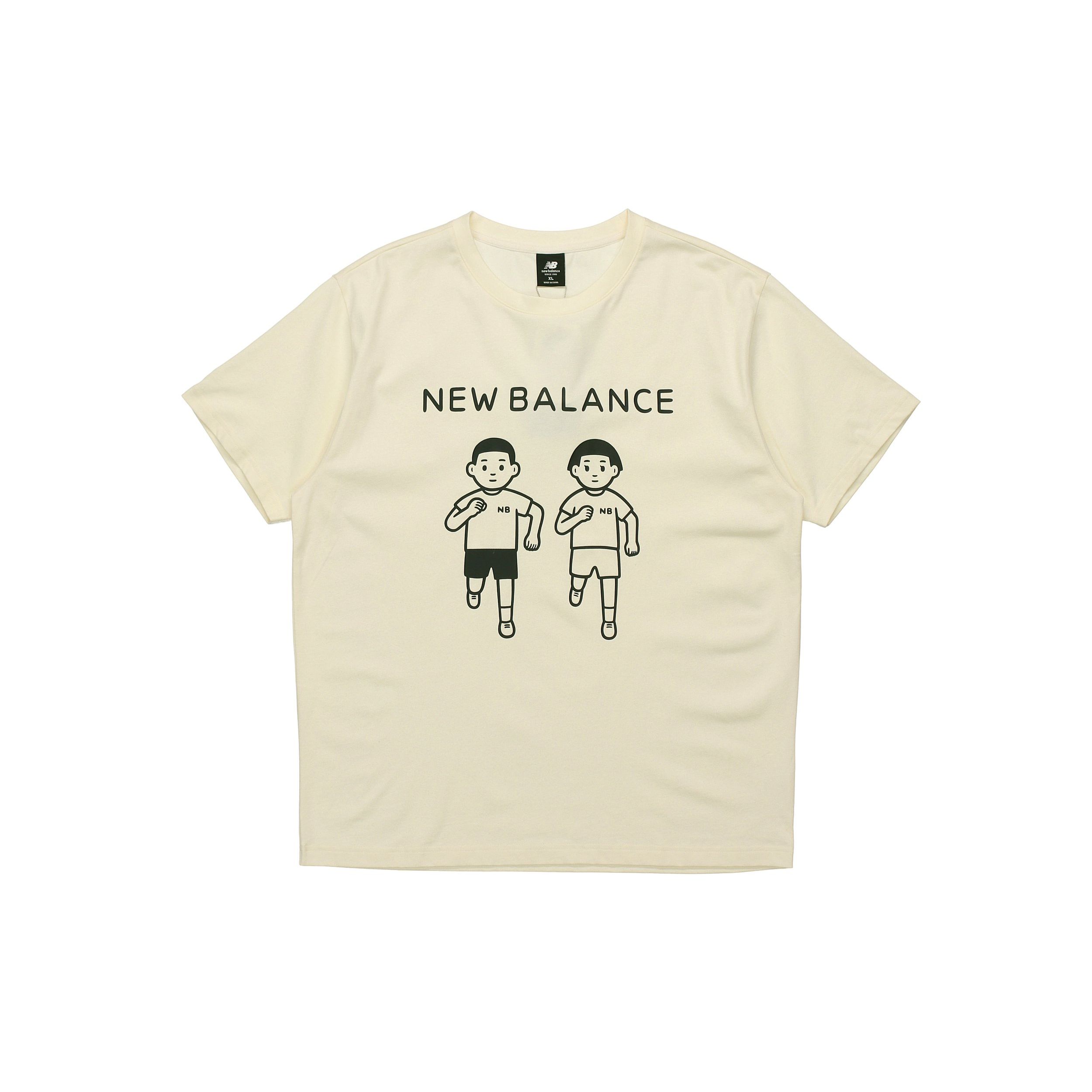 

Повседневная футболка New Balance x Noritake Collaborative Fun Pattern с короткими рукавами, топы унисекс цвета слоновой кости AMT02375-IV