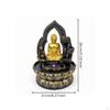 Water Feature with Buddha Figure Black and Tabletop Textured for Meditation