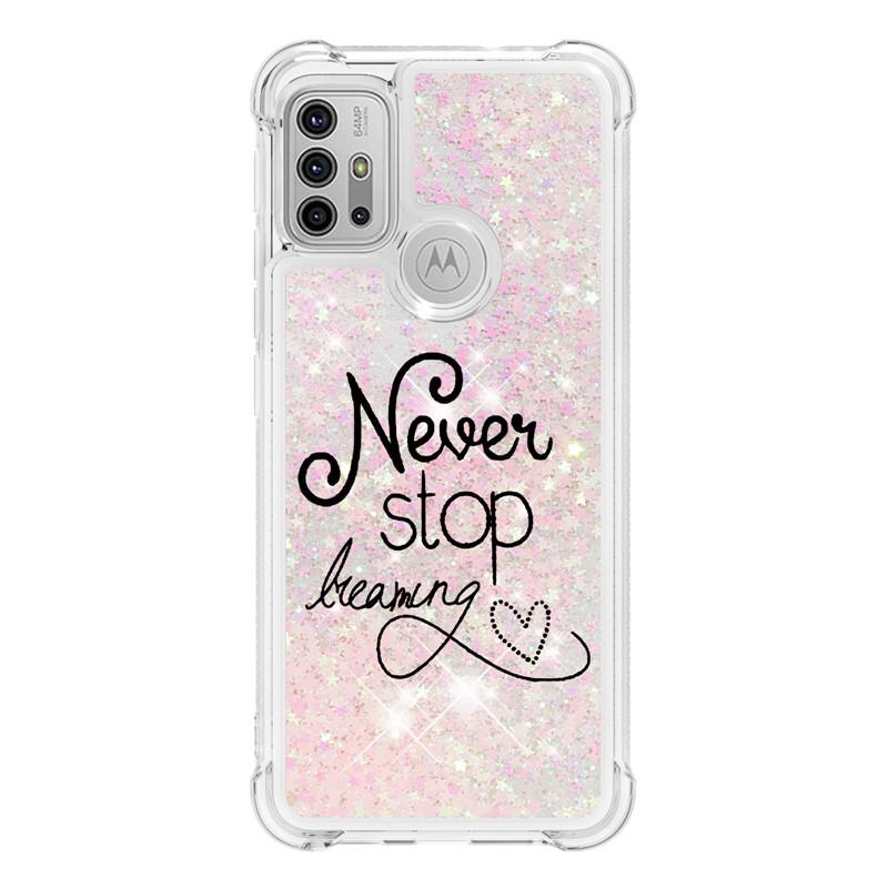 Liquid Phone Case For Motorola Moto G30 G20 G10 G Pure Stylus Play E7 Power 2021 Cover Painted Glitter Quicksand Capa
