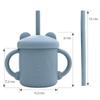 Cute Children's Silicone Water Bottle with Straw Multi-functional Baby Leak-proof Training Cup