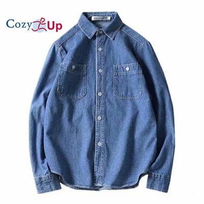Cozy Up Men's Slim-fit Long-Sleeve Denim Shirt