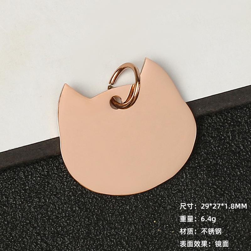 Für Großhandel Metallschmuck, Katzenfisch Haustieranhänger, Anhänger, Anti-Lost-Karte, Lasergravur, Edelstahl Hundemarke