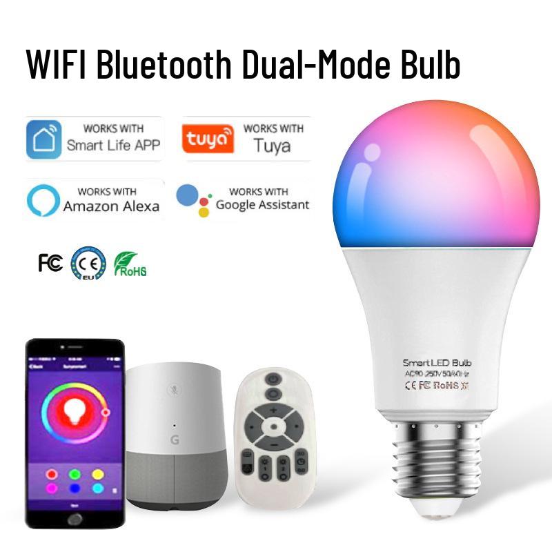 Smart RGB WiFi Bluetooth Music Bulb - Wireless Voice-Controlled LED Light