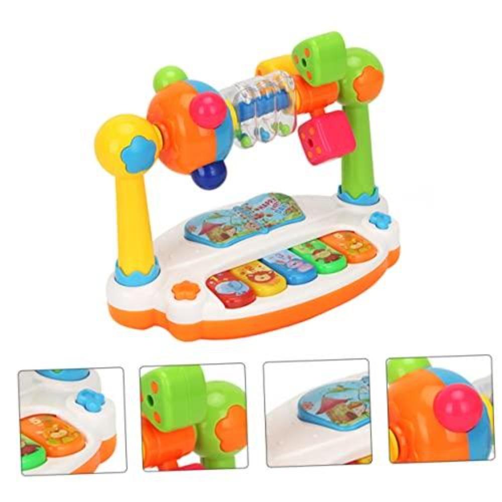 

Children s rotating music keyboard with lights and sounds, infant music toy, baby piano toy, early education music toy gift червоний