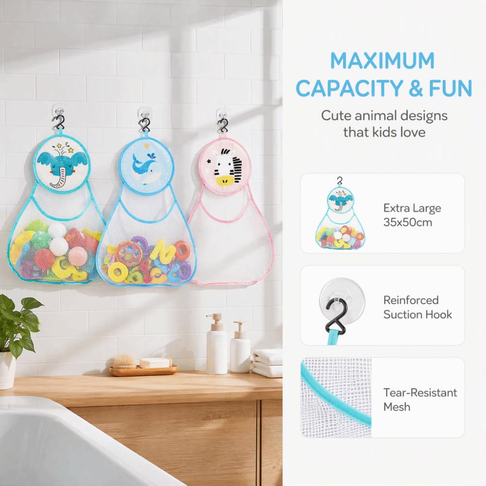 Mesh Bathroom Storage Organizer Waterproof Cloth Hanging Mesh Storage Bag for Baby Kids