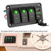 3 Gang Switch Panel Circuit Breaker Digital Voltmeter 12V-24V for Car SUV Marine RV Truck 4.2A Dual USB Slot Charger