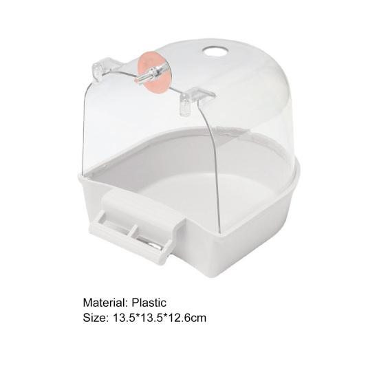 Bird Bathtub Water Injection Hole Washing Dry Cleaning Plastic Thicken Parrot Bath Box Bird Supplies