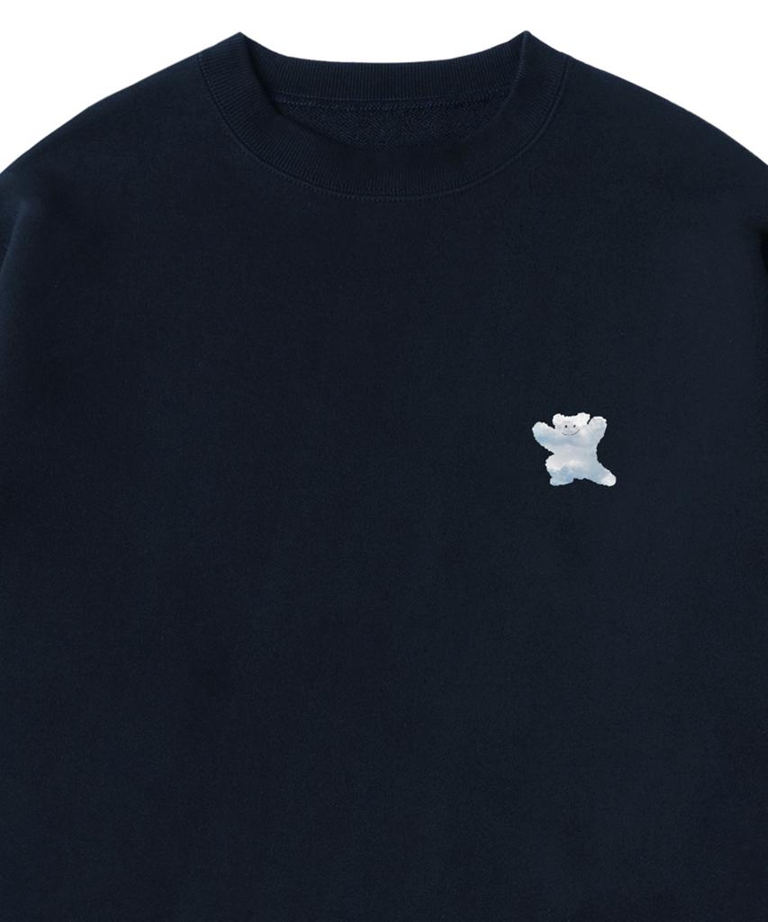 GRAVER [Unisex] Small Cloud Bear Smile Sweatshirt_Navy