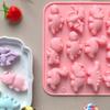 12-Hole Dinosaur Silicone Mold for Candy, Chocolate, Jelly, Ice Cubes, Mousse, and Cake Making