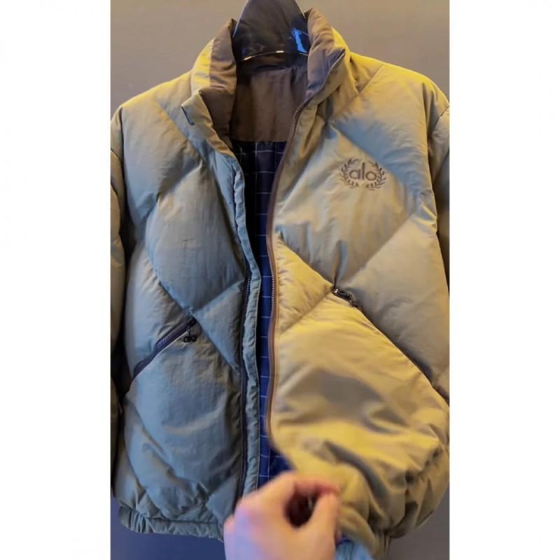 Mens Slim Fit Stand Collar Short Blue Cotton Puffer Jacket Winter Casual Sport Coat
