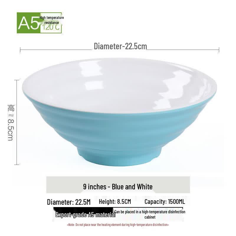 Jijun Two-Tone Melamine Threaded Douli Bowl 9-inch