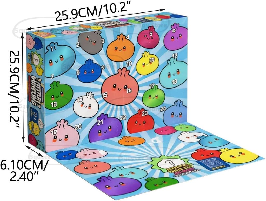 New Mystery Box Advent Calendar, 24pcs Soft Surprise Dumplings, Anxiety Relief Bao Bun for Adults, Stress Relief Sensory Gift