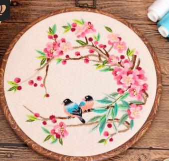 with Pattern and Instructions Crafts Cloth Arts Handmade Embroidery Kit Cloth Threads Tools Cross Stitch DIY Starter Suits