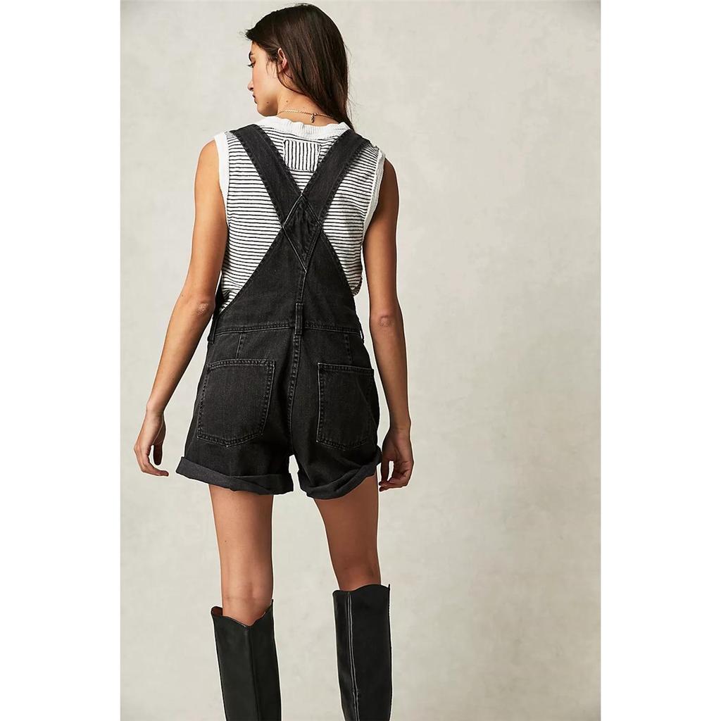 Women's Loose Multi-Pocket Overalls Jeans - European & American Style