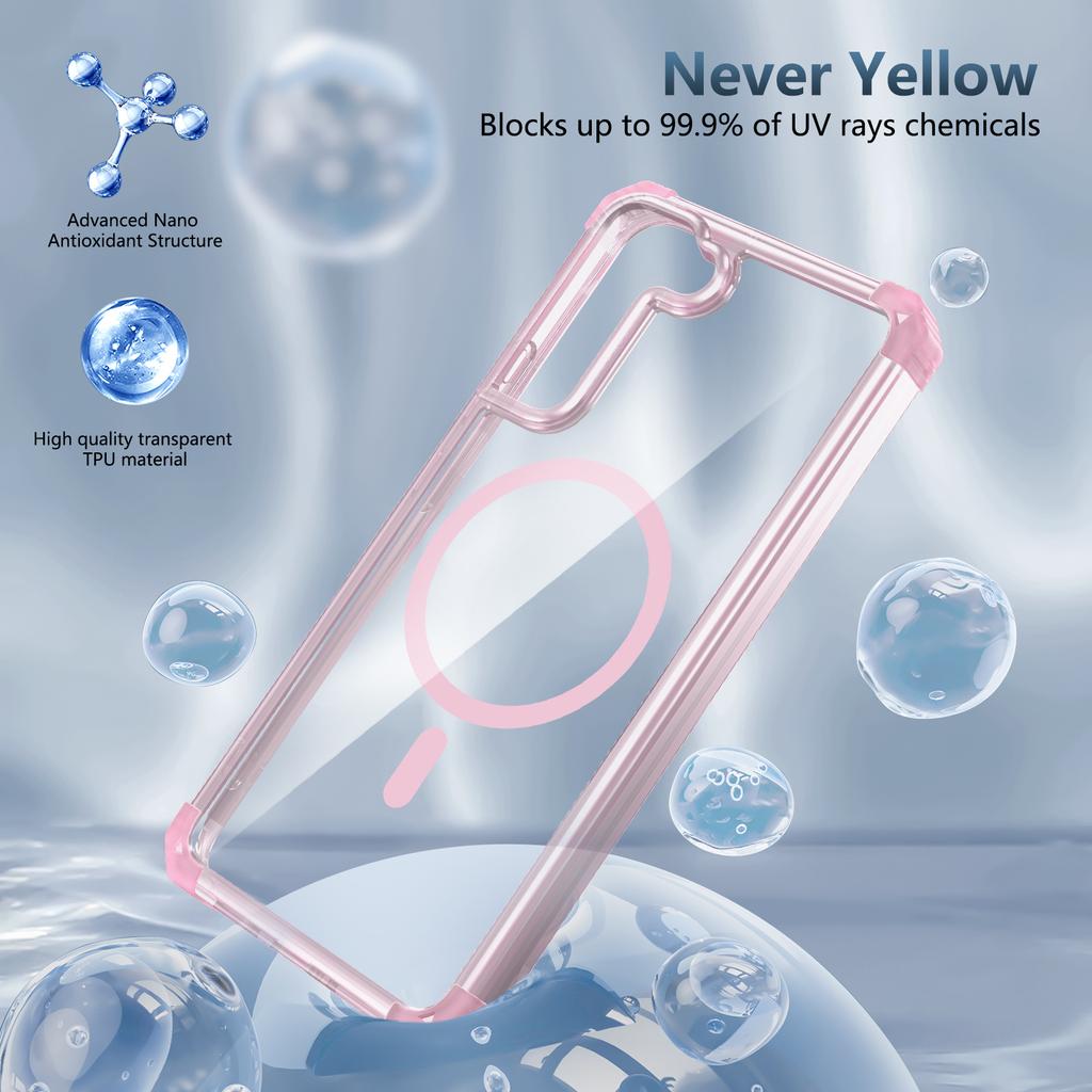 For Samsung Galaxy S22 5G Magnetic Case TPU+PC Clear Military Grade Protection Phone Cover