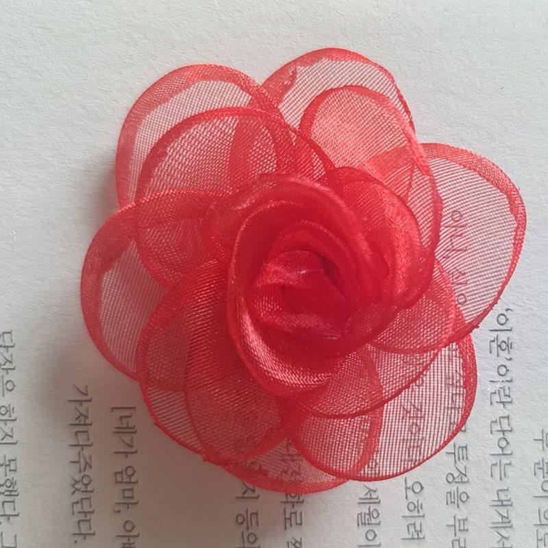 Korean Style 15-Piece Gauze Snow Fabric Flowers for DIY Clothing, Hair Clips, Jewelry Accessories