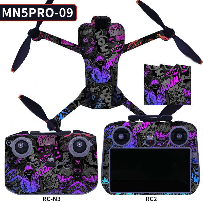 Decorative Sticker Kit for DJI Mini 5 Pro Waterproof Anti-Scratch Skin for Drone, Controller & Battery Manager