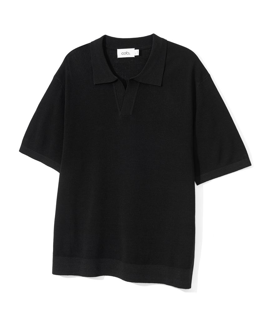 COSTUME O’CLOCK Cool Linen-Like Collar Short Sleeve Knit_9 Color Cooskt045 (B Type)