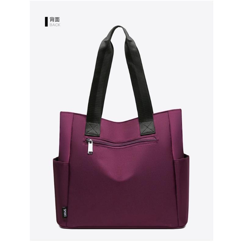 Women’s Large Capacity Tote Bag Waterproof Nylon Shoulder Handbag Casual Travel Shopping Bag Multi Pocket Lightweight Commuter Tote Purse